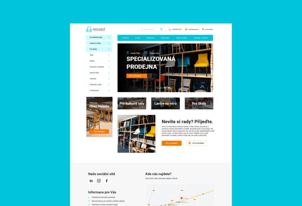 webdesign pro velkou nábytkářskou firmu